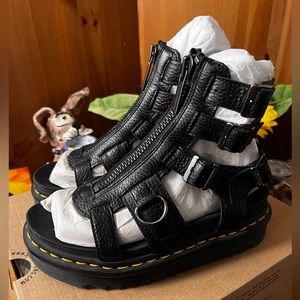 Dr. Martens Olson Sandals in Black Milled Nappa